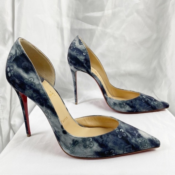 Christian Louboutin Iriza Jean Punk Pointed Toe Logo Stiletto Pumps EU 40.5 - Picture 3 of 11